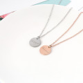 Western Jewelry Fashion Stainless Steel Round Pendant Necklace with Logo